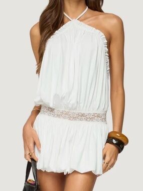 Edikted Aida Open Back Bubble Hem Minidress